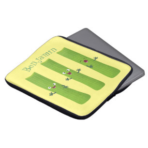 Cute celery sticks trio cartoon vegetables laptop sleeve