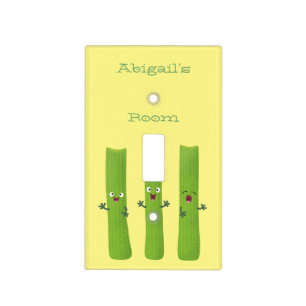Cute celery sticks trio cartoon vegetables light switch cover