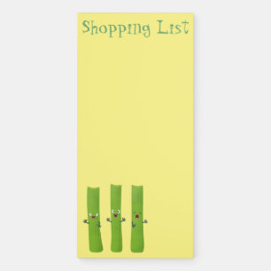 Cute celery sticks trio cartoon vegetables magnetic notepad