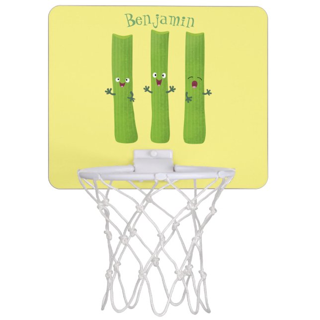Cute celery sticks trio cartoon vegetables mini basketball hoop (Front)