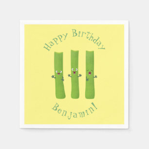 Cute celery sticks trio cartoon vegetables napkins