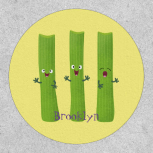 Cute celery sticks trio cartoon vegetables patch