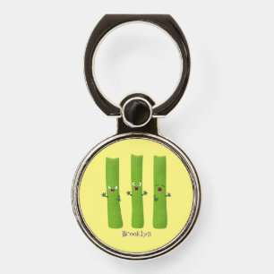 Cute celery sticks trio cartoon vegetables phone ring stand