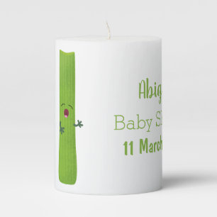 Cute celery sticks trio cartoon vegetables pillar candle