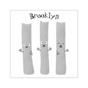 Cute celery sticks trio cartoon vegetables rubber stamp