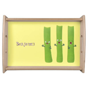 Cute celery sticks trio cartoon vegetables serving tray