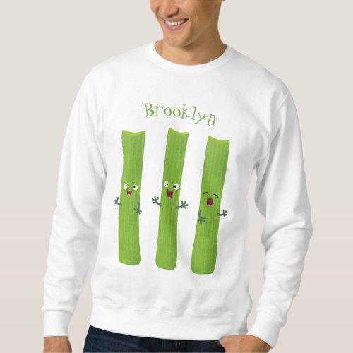 Cute celery sticks trio cartoon vegetables sweatshirt