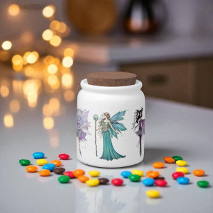 Cute Celestial Fairies by Molly Harrison Art Candy Jar