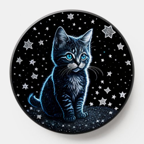 Cute Celestial Mystical Baby Cat Kitten Star PopSocket