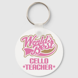Cute Cello Teacher Gift Keychain