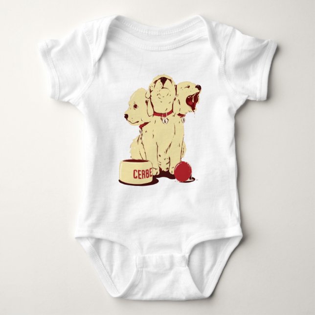 Cute Cerberus Cartoon Baby Bodysuit (Front)