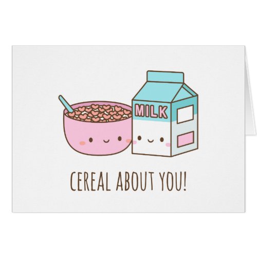 Cute Cereal About You Valentines Day Pun Greeting