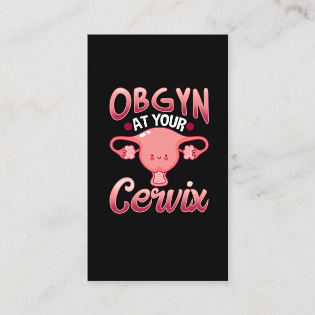 Cute Cervix Obstetrician Gynecologist Doctor OBGYN Business Card (Front)