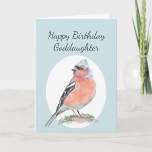 Cute Chaffinch, Happy Birthday Goddaughter Card