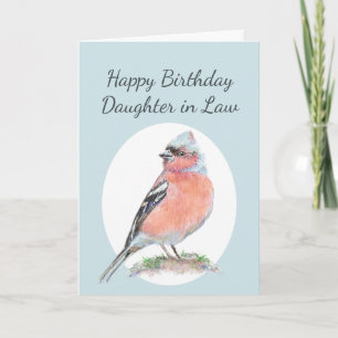 Cute Chaffinch Watercolor Birthday Daughter in Law Card