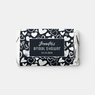 Cute Chalk Doodle Heart Pattern Black White Love Hershey's Miniatures