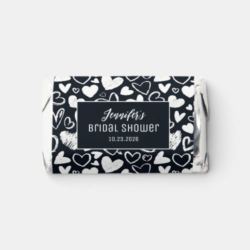 Cute Chalk Doodle Heart Pattern Black White Love Hershey's Miniatures
