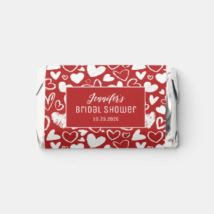 Cute Chalk Doodle Heart Pattern Sweet Love Red Hershey's Miniatures