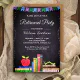 Cute Chalkboard Teacher Retirement Party Invitation | Zazzle