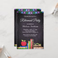 Cute Chalkboard Teacher Retirement Party Invitation | Zazzle