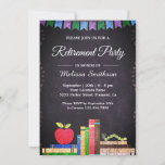 Cute Chalkboard Teacher Retirement Party Invitation