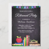 Cute Chalkboard Teacher Retirement Party Invitation | Zazzle
