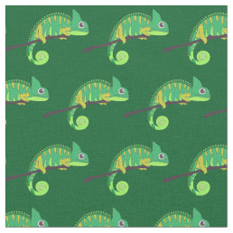 Cute Chameleon Green Fabric