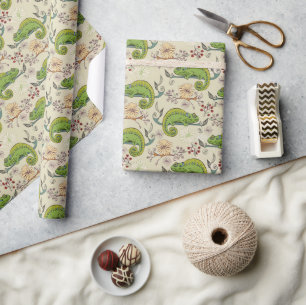 Cute chameleon Lizard Wrapping Paper