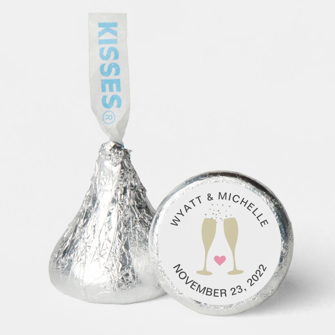 Cute Champagne Flutes Custom Wedding Hershey®'s Kisses® | Zazzle