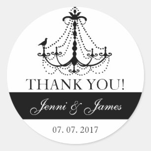 Cute Chandelier Wedding Favor Thank You Classic Round Sticker