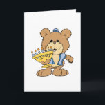 cute Chanukah hanukkah Menorah teddy bear Holiday Card<br><div class="desc">Such a cute little bear expressing emotion and action. Provided by Dooni Designs. Great gift for teddy bear collectors, kids. or just anyone who loves bears and needs a smile. Many products are customizable!</div>