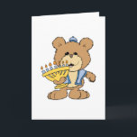 cute Chanukah  hanukkah Menorah teddy bear Holiday Card<br><div class="desc">Such a cute little bear expressing emotion and action.  Provided by Dooni Designs.  Great gift for teddy bear collectors,  kids. or just anyone who loves bears and needs a smile.  Many products are customizable!</div>
