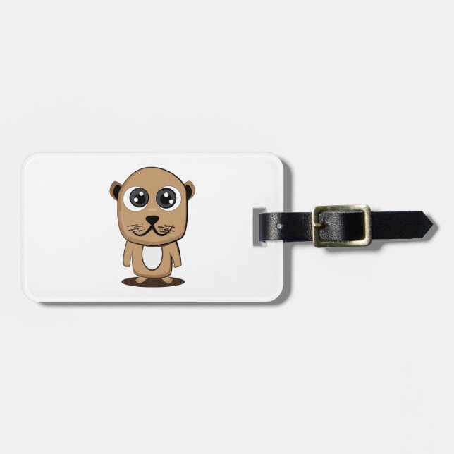 Cute character clipart luggage tag (Front Horizontal)