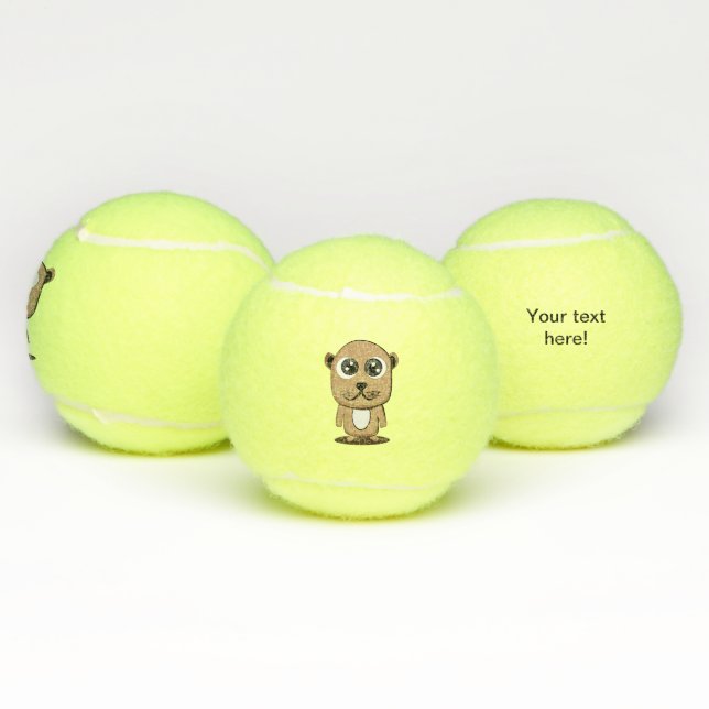 Cute character clipart tennis balls (Multi)