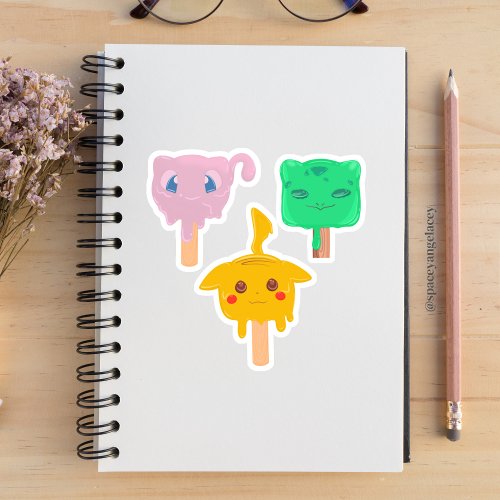 Cute Character Ice cream Sticker Pack