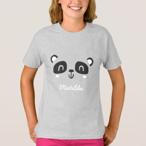 Cute character panda childrens birthday apparel T_Shirt
