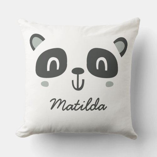 Cute character panda childrens birthday apparel  throw pillow