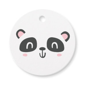 Cute character panda children's birthday favor tags