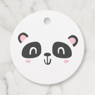 Cute character panda children's birthday favor tags