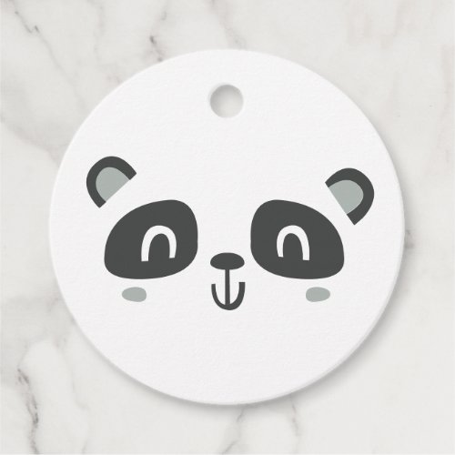 Cute character panda childrens birthday favor tags