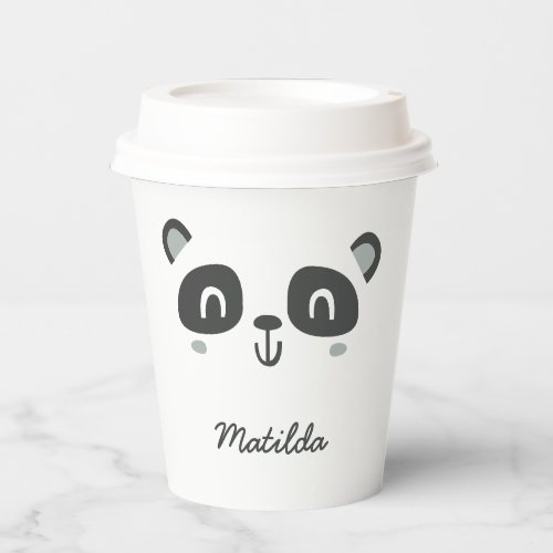 Cute character panda childrens birthday  paper cups