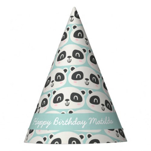 Cute character panda childrens birthday party hat