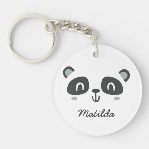 Cute character panda childrens design keychain