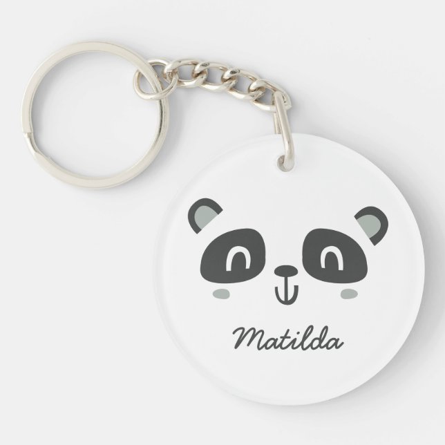 Cute character panda children's design keychain (Front)