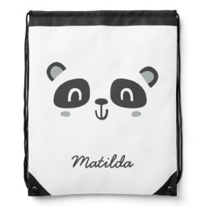 Cute character panda children's  drawstring bag