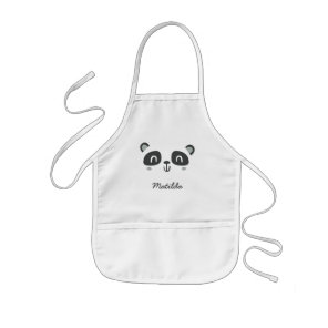 Cute character panda children's  kids' apron