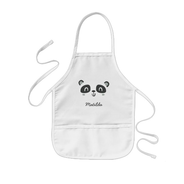 Cute character panda children's  kids' apron (Front)
