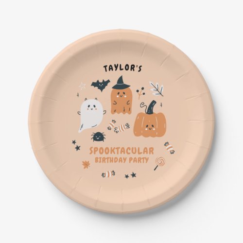 Cute Characters Halloween Birthday Party Paper Plates