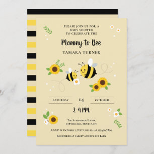 Cute Characters Mommy-to-Bee Baby Shower Invitation