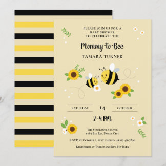 Cute Characters Mommy-to-Bee Baby Shower Invitation